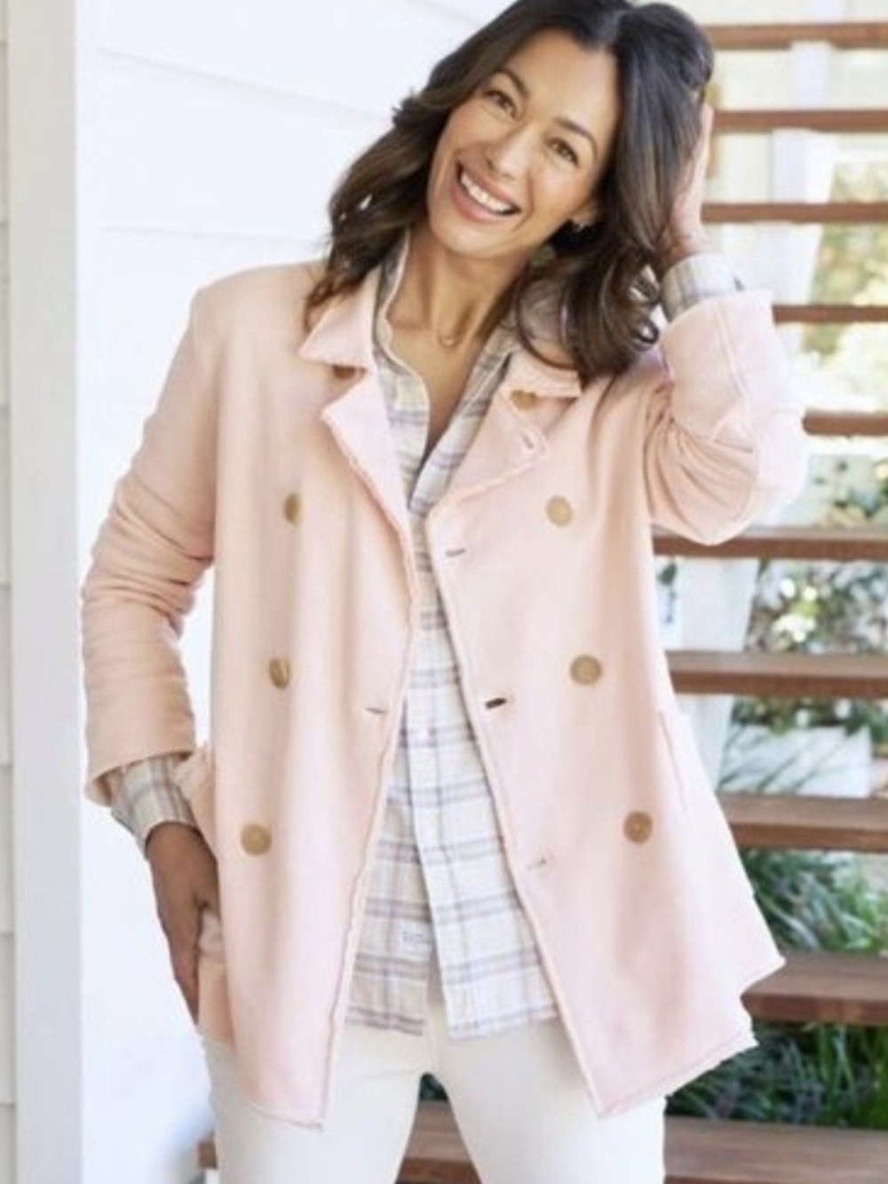 Frank & Eileen BELFAST Sweatshirt Peacoat Sz M Blush Pink